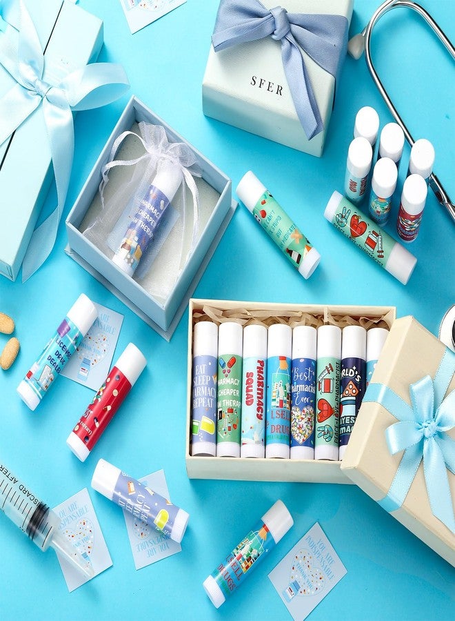 Heigble 36 Set Pharmacy Gift Bulk Pharmacist Technician Funny Lip Balm Thank You Tag Organza Bag National Pharmacist Day Appreciation Gift for Medicine Tech Nurse Doctor Valentine's Day Accessories - Image 3